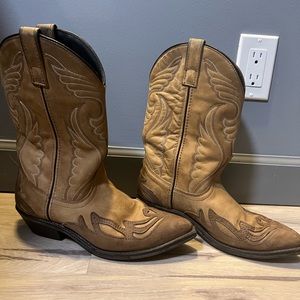 Womens two tone cowboy cowgirl boots